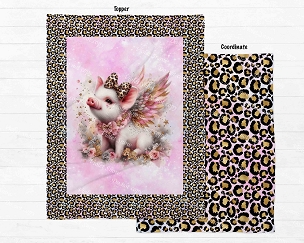 When Pigs Fly Glammy Girl  Blanket Panel